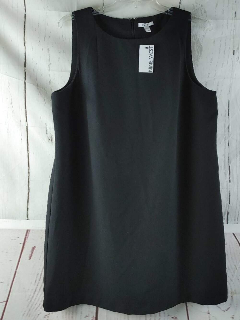NWT $50 Nine West Black Sleeveless Shift Dress Women Size XXL Classic Minimalist